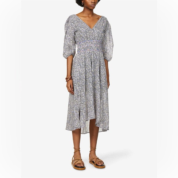 Maje Rilota Flora-Print Cotton Maxi Dress - Picture 2 of 7